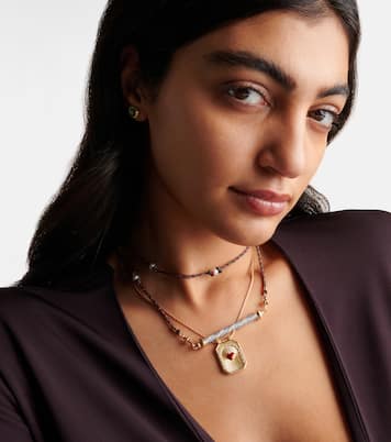 Collier Candy Cane en or 18 ct, diamants et émail | Marie Lichtenberg