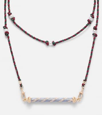Collier Candy Cane en or 18 ct, diamants et émail | Marie Lichtenberg