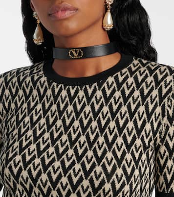Choker VLogo Signature en cuir | Valentino Garavani