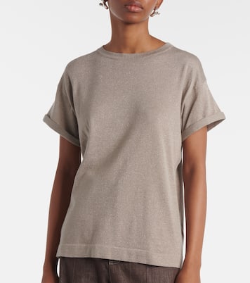 Camiseta de mezcla de cachemir y seda | Brunello Cucinelli