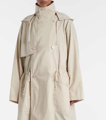 Trench in cotone con cappuccio | Lemaire