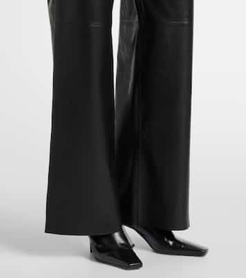 Pantaloni a gamba larga Olan in pelle | Nour Hammour