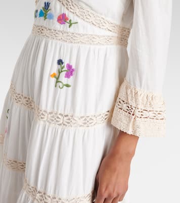 Abito lungo Regine in cotone con ricamo | Rixo