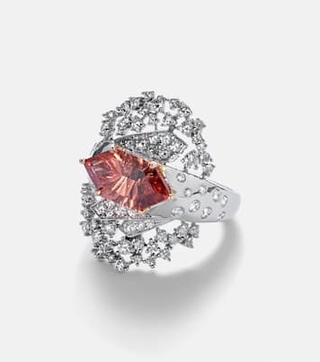 Bague en or blanc 18 ct, tourmaline et diamants | Ananya