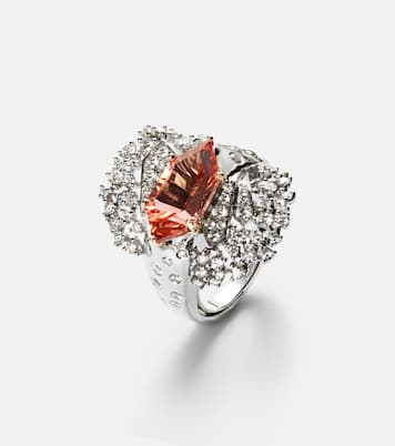 Bague en or blanc 18 ct, tourmaline et diamants | Ananya