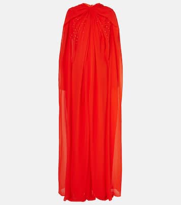 Abito lungo in seta con mantella | Givenchy