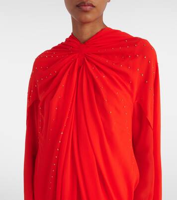 Abito lungo in seta con mantella | Givenchy