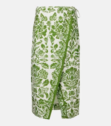 Gonna midi Delicate Tapestry in misto lino | Farm Rio
