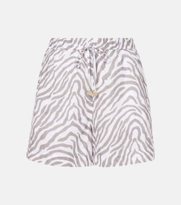 Shorts in lino con stampa zebrata | Heidi Klein