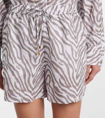 Shorts in lino con stampa zebrata | Heidi Klein