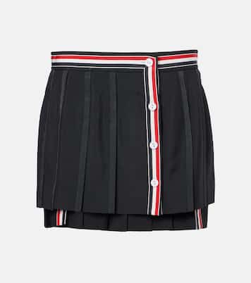 Asymmetric wool-blend miniskirt | Thom Browne