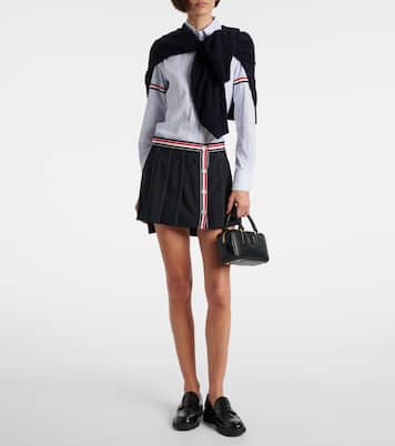 Asymmetric wool-blend miniskirt | Thom Browne
