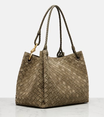 Parachute Intrecciato Large suede tote bag | Bottega Veneta
