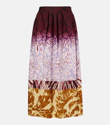 Falda larga de algodón estampada | Dries Van Noten