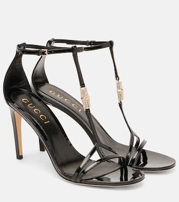 Sandales en cuir verni à ornements | Gucci