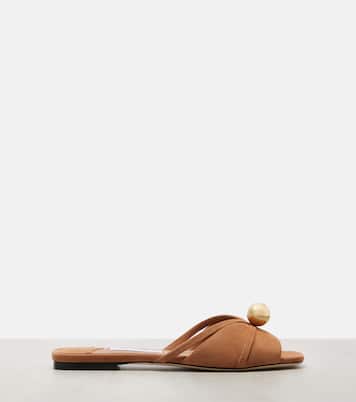 Pantoletten Siva aus Veloursleder | Jimmy Choo