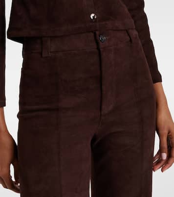 Pantalones anchos Lizzy de ante de tiro alto | Stouls