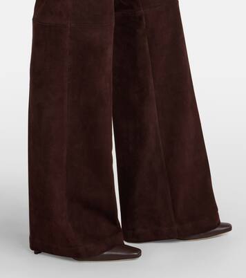 Pantalones anchos Lizzy de ante de tiro alto | Stouls