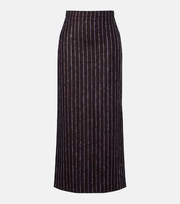 Pinstripe wool and mohair pencil skirt | Erdem