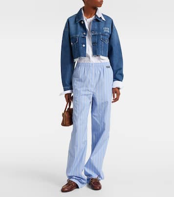 Cropped logo denim jacket | Miu Miu