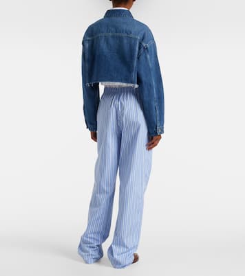 Cropped logo denim jacket | Miu Miu