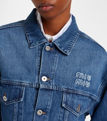 Cropped logo denim jacket | Miu Miu