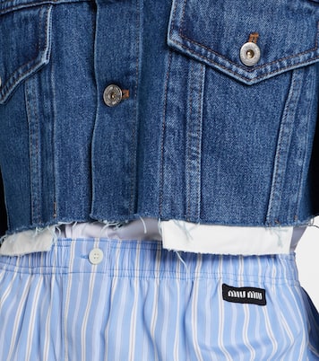 Cropped logo denim jacket | Miu Miu