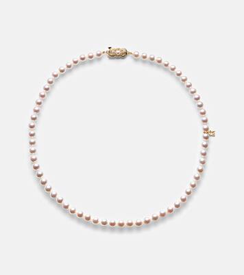 18kt gold necklace with pearls and diamonds | Mikimoto