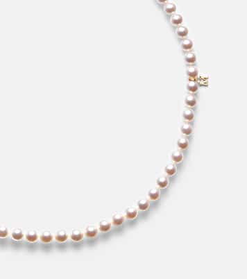 18kt gold necklace with pearls and diamonds | Mikimoto