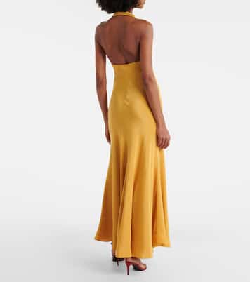 Floral-appliqué silk crêpe gown | Rodarte