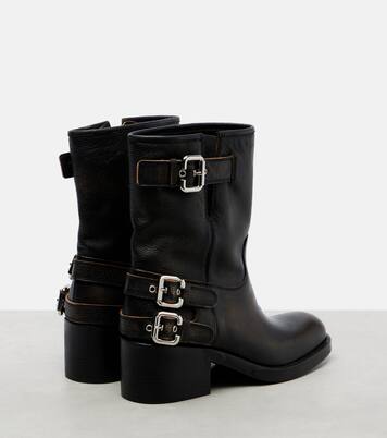 Dakota 60 leather biker boots | Chloé