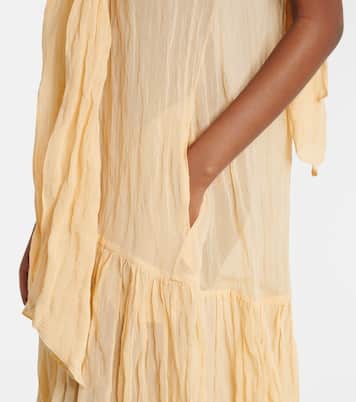 Vestido largo en mezcla de algodón con pañuelo | Plan C