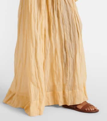 Vestido largo en mezcla de algodón con pañuelo | Plan C