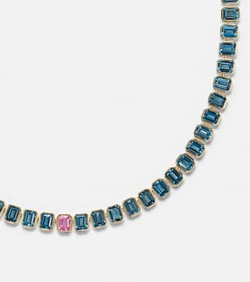18kt gold (750/1000) necklace with sapphire and topaz | Bucherer Fine Jewellery