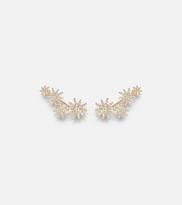 Starburst 18kt gold earrings with diamonds | David Yurman