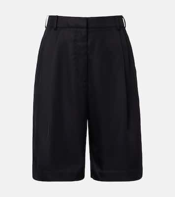Marfa pleated twill Bermuda shorts | The Frankie Shop