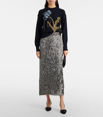 Pullover aus Wolle und Baumwolle | Erdem