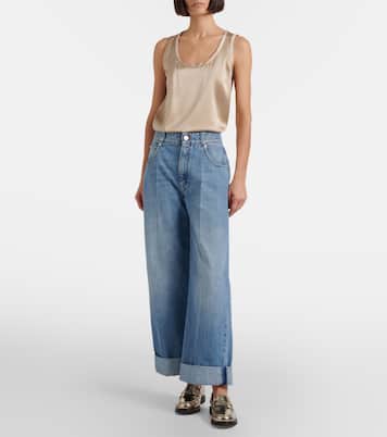 Logo wide-leg jeans | Brunello Cucinelli