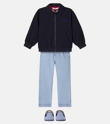 Logo embroidered blouson jacket | Bonton