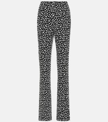 Pantalon droit imprimé en coton mélangé | Miu Miu
