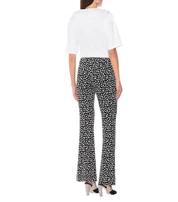 Pantalon droit imprimé en coton mélangé | Miu Miu