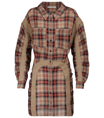 Robe chemise en laine à carreaux | Stella McCartney
