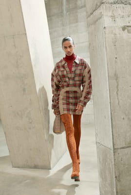Robe chemise en laine à carreaux | Stella McCartney