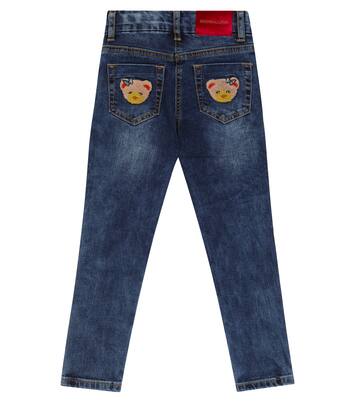 Jeans en mezcla de algodón de tiro alto | Monnalisa