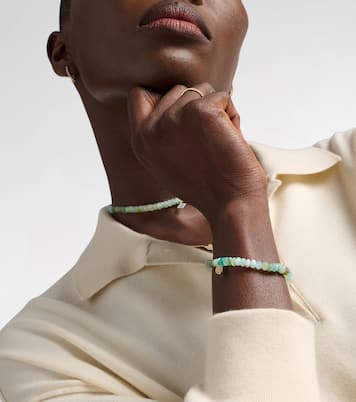 Bracciale Tiny Monstera Leaf in oro 14kt con opale | Sydney Evan