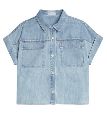 Camicia di jeans con decorazione | Brunello Cucinelli Kids