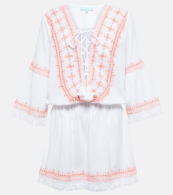 Martina cotton and linen embroidered minidress | Melissa Odabash