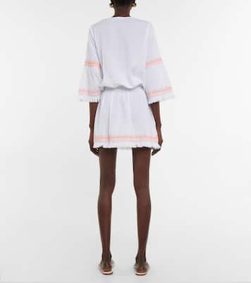Martina cotton and linen embroidered minidress | Melissa Odabash