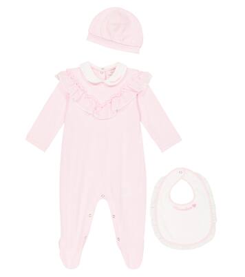 Baby - Tutina in cotone con berretto e bavaglino | Monnalisa