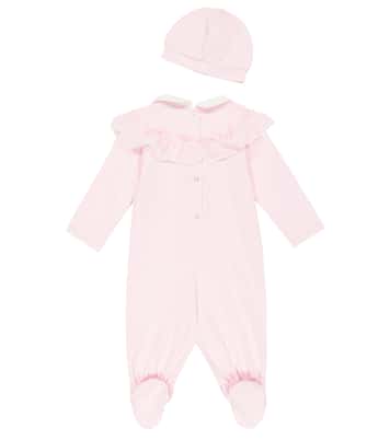 Baby - Tutina in cotone con berretto e bavaglino | Monnalisa